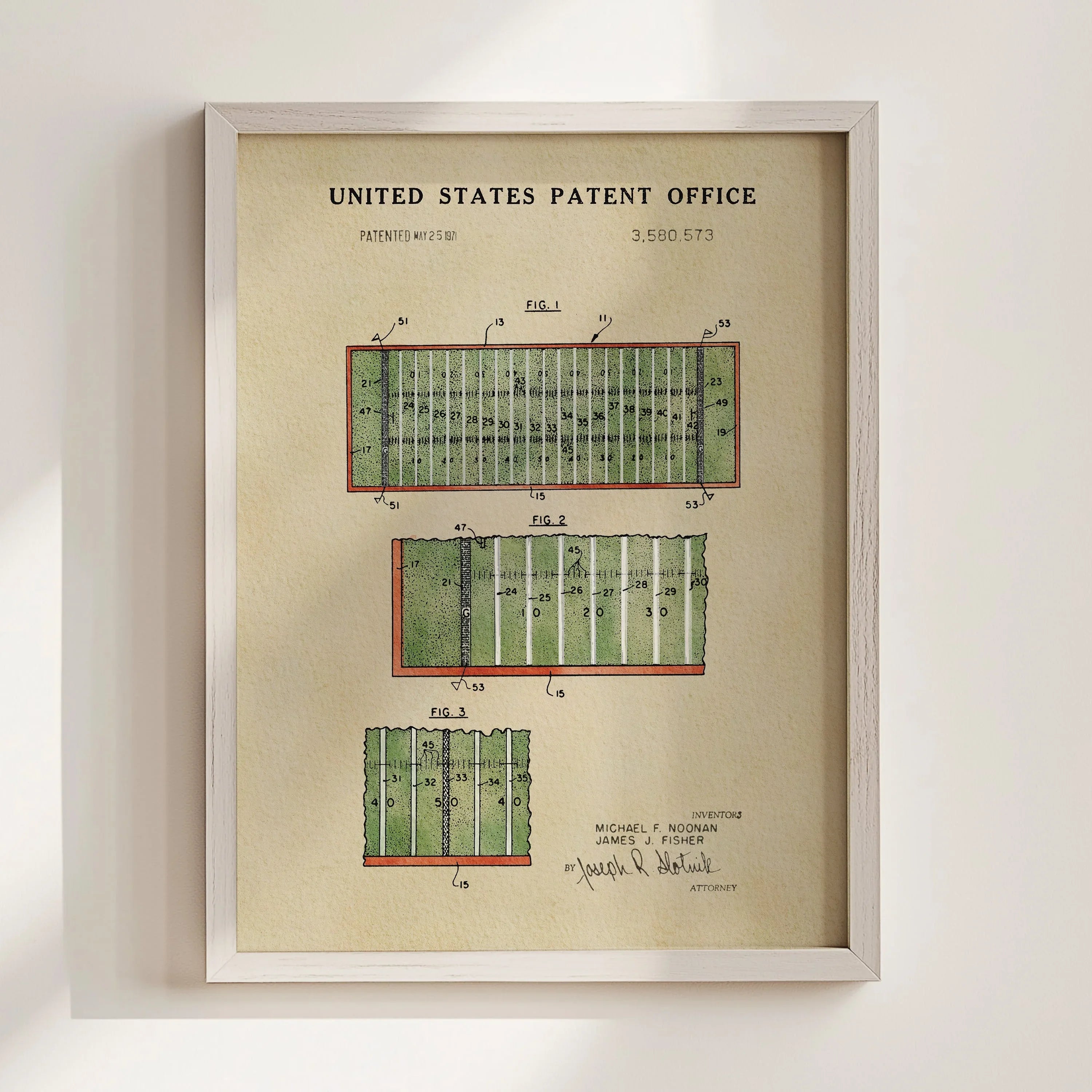 Football Field US Patent Art Print | Dorm Decor For Guys | Sports | Campus Greek Fit