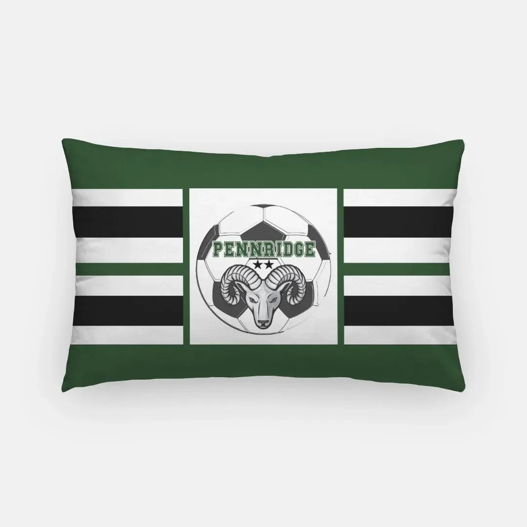 Pennridge Women's Soccer Striped Lumbar Pillow Cover Pillow Covers