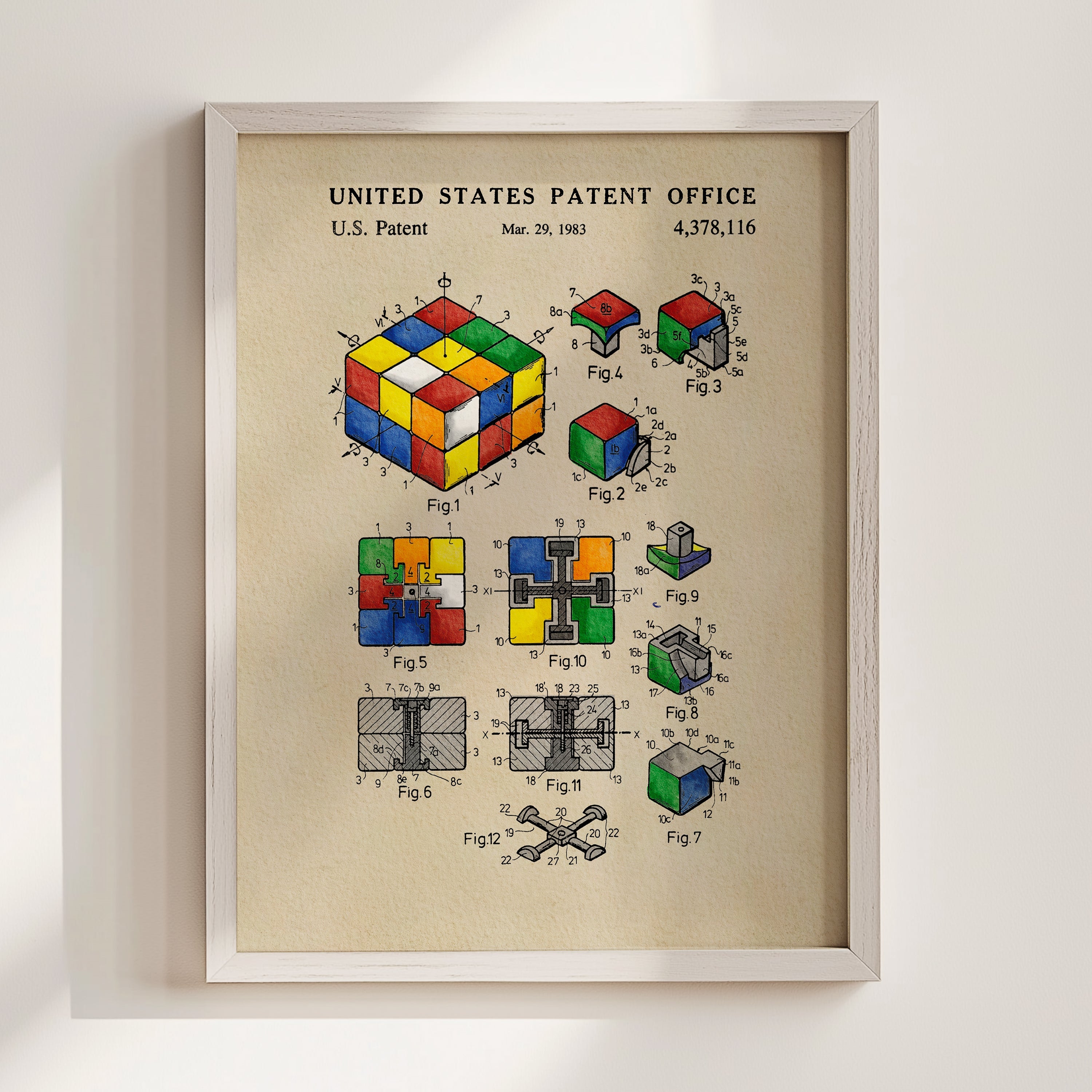 Rubik's Cube US Patent Art Print