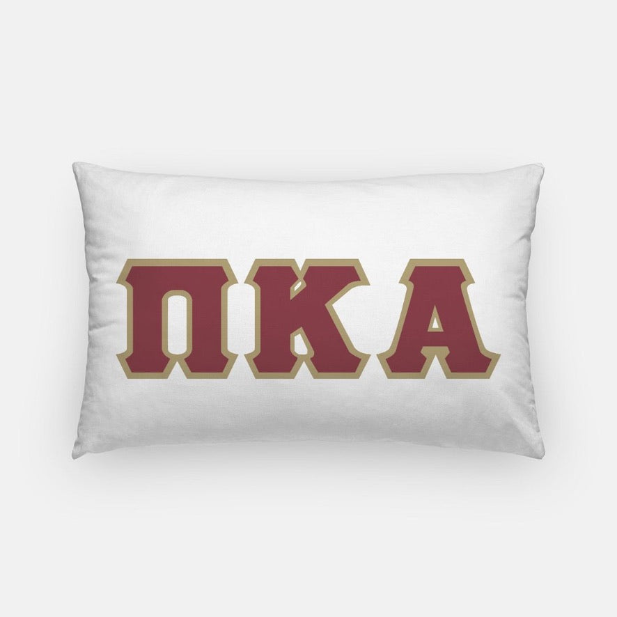 PIKE Lumbar Pillow Cover - Bold Greek Letters White Pillow Covers