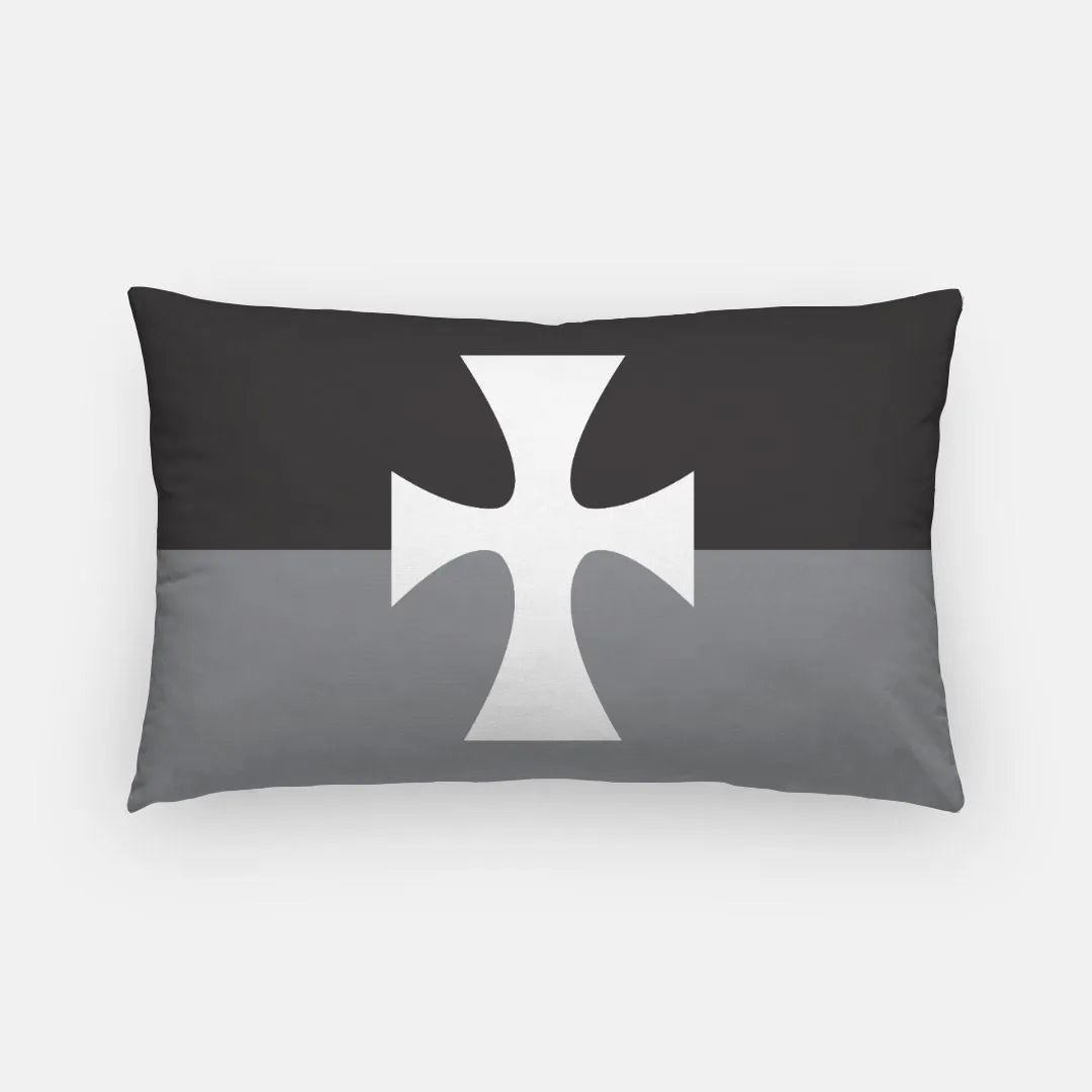 Sigma Chi Lumbar Pillow Cover - Flag Black Gray Pillow Covers