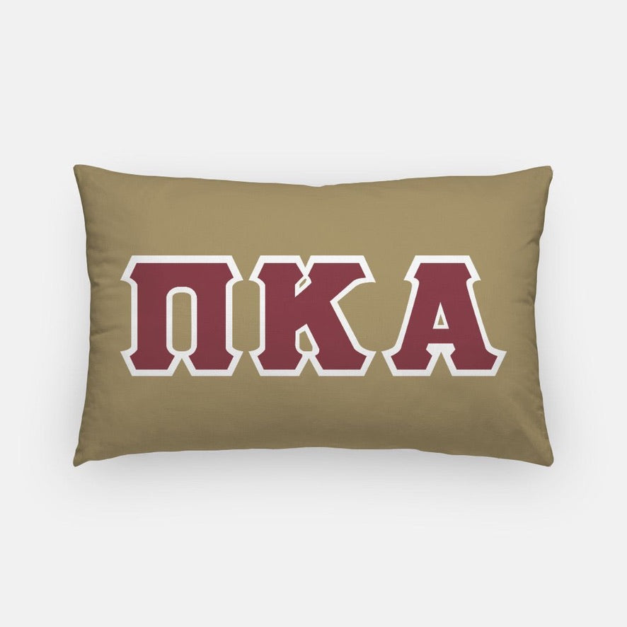 PIKE Lumbar Pillow Cover - Bold Greek Letters Gold Garnet Pillow Covers