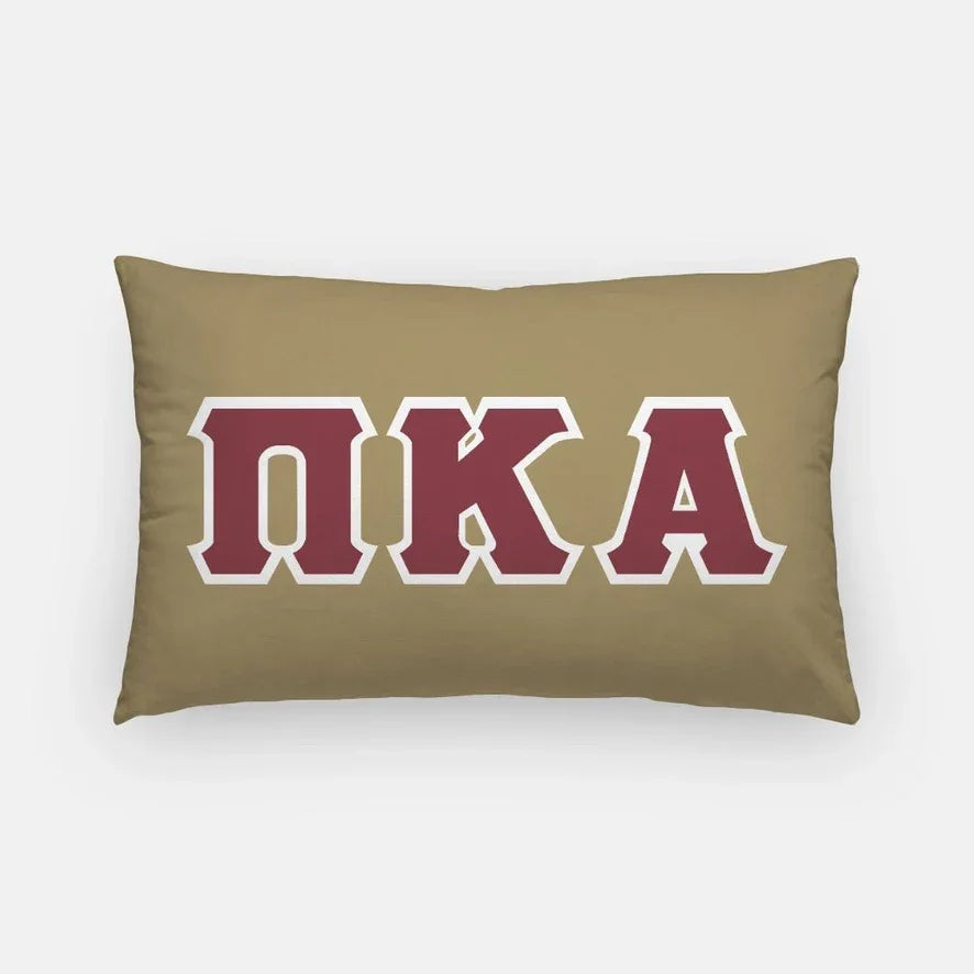 PIKE Lumbar Pillow Cover - Bold Greek Letters Gold Garnet Pillow Covers