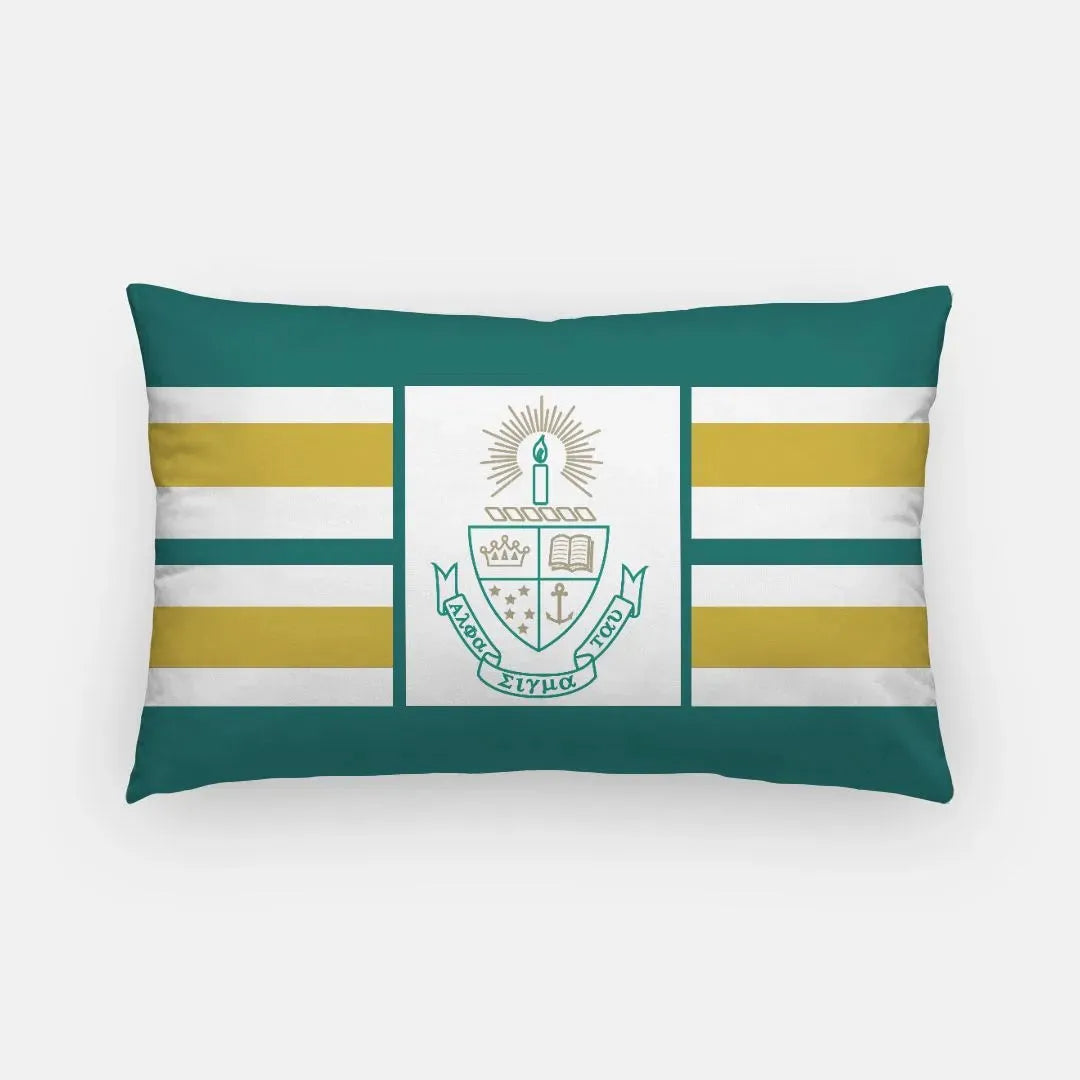 Alpha Sigma Tau Lumbar Pillow Cover - Crest Pillow Covers