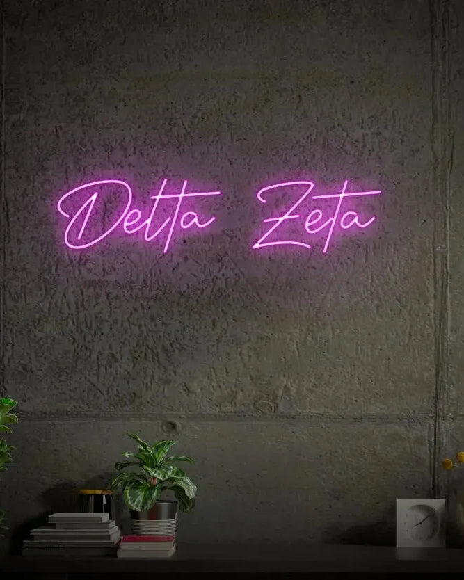 Delta Zeta LED Neon Sign w/ Dimmer Neon Signs