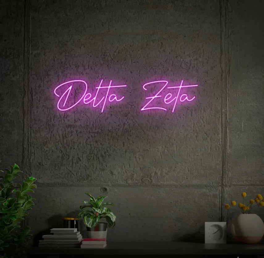Delta Zeta LED Neon Sign w/ Dimmer Neon Signs