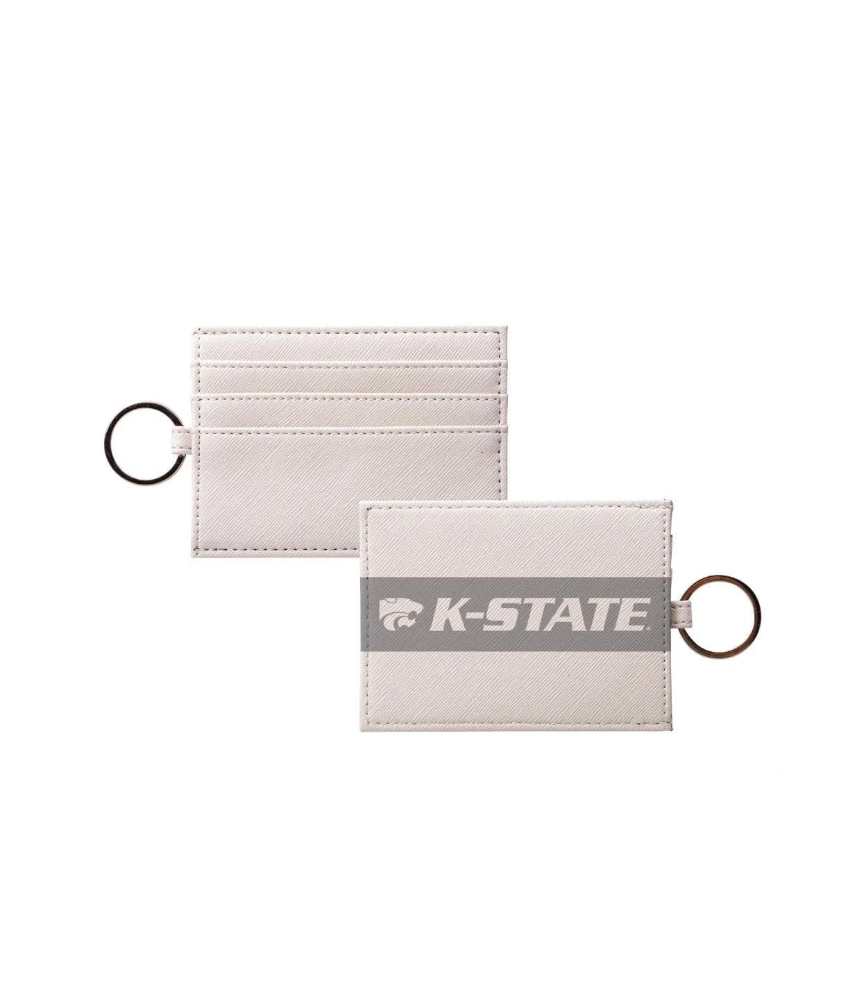Kansas State University Keychain Card Holder - K-State Modern Stripes Gray Travel Wallet