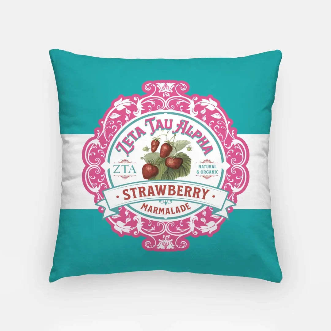 Zeta Tau Alpha Pillow Cover - Strawberry Marmalade - 18" Pillow Covers