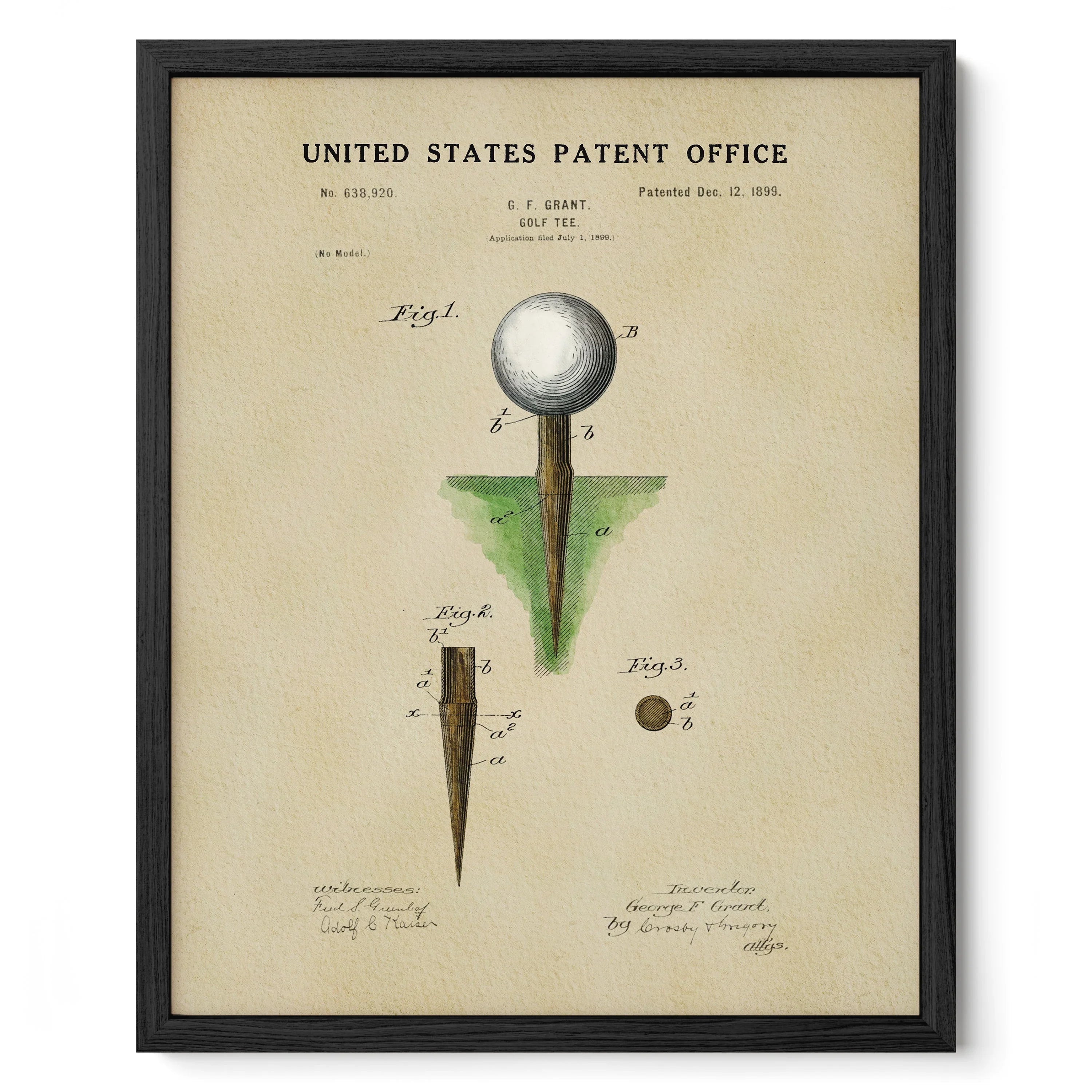 Golf Tee US Patent Art Print | Dorm Decor | Unique Gifts for Him