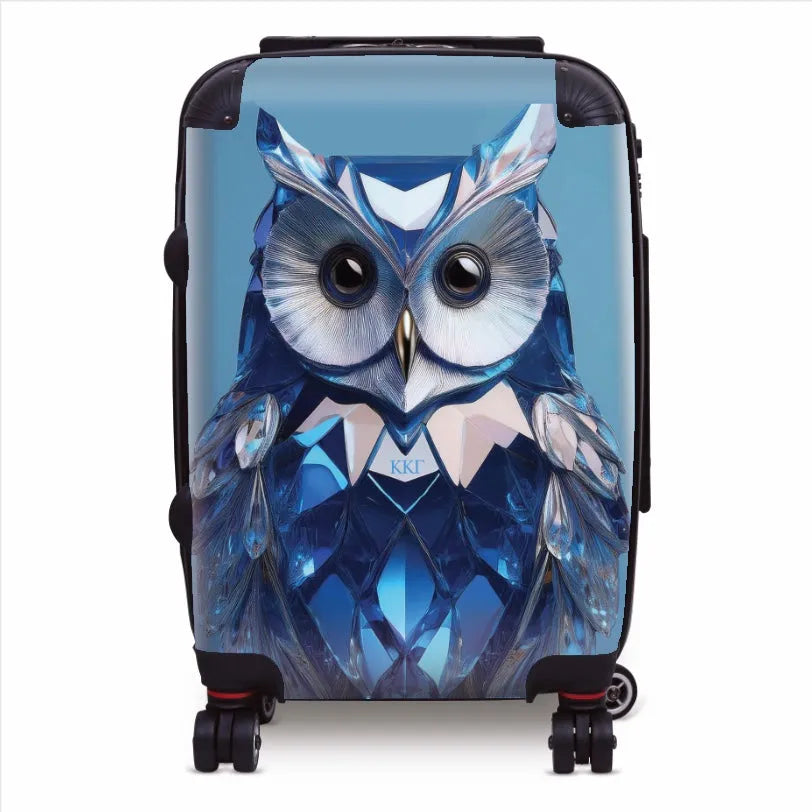 Kappa Kappa Gamma Carry-on Suitcase - Jeweled Owl Suitcases