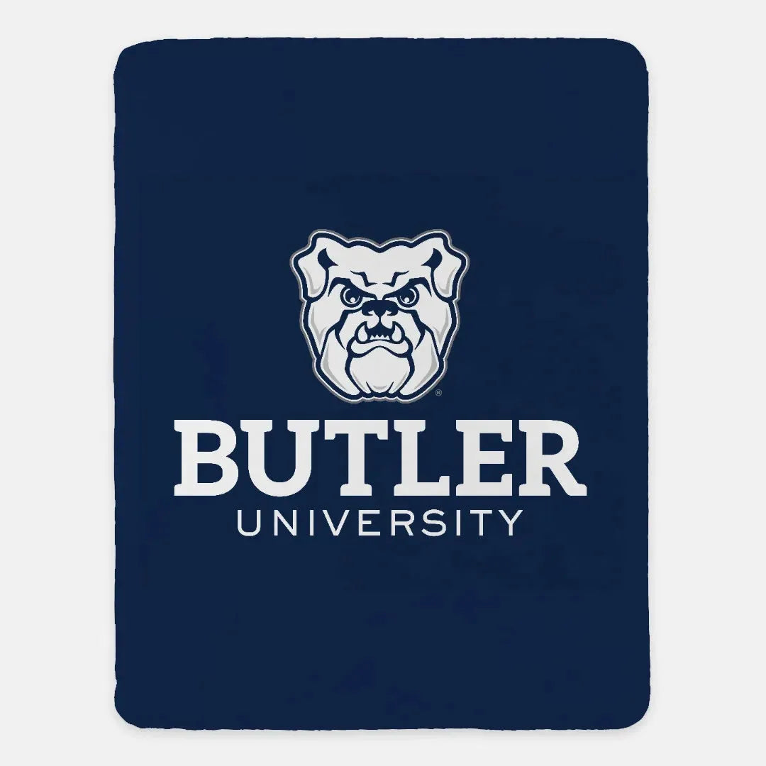 Butler University XL 60x80 Sherpa Blanket Blue Throw Blankets