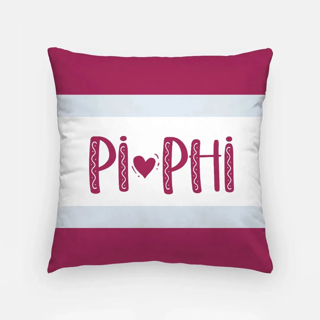 Pi Phi 18" Throw Pillow Cover - Stripes Pillow Covers