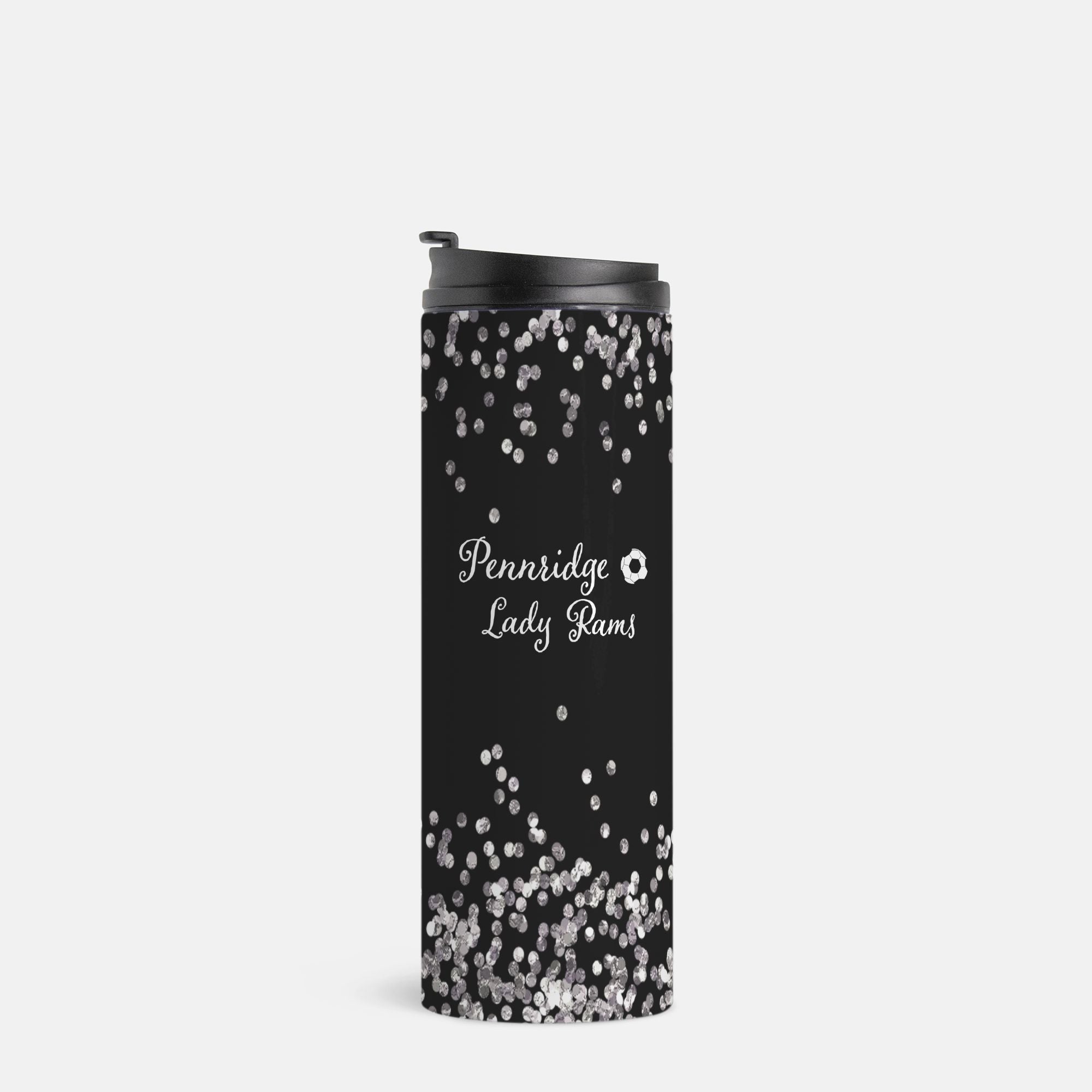 Pennridge Women's Thermal Tumbler 16 oz. - Glitter Black Drinkware