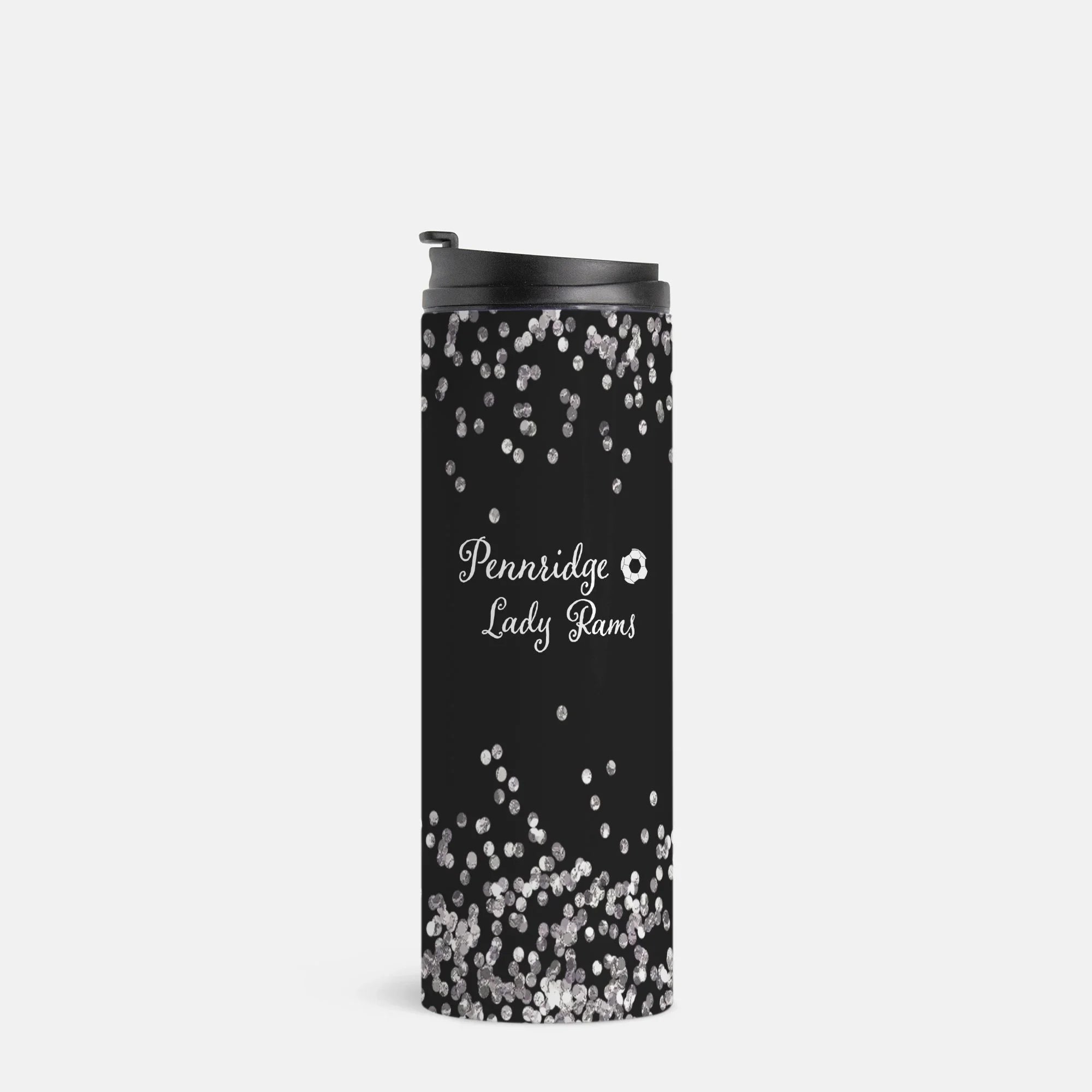 Pennridge Women's Thermal Tumbler 16 oz. - Glitter Black Drinkware