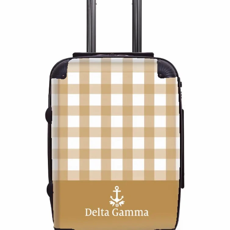 Delta Gamma Carry-on Suitcase - Gingham Bronze Suitcases