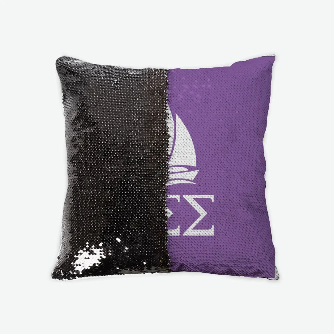Tri Sigma Sequin Pillow Cover Greek Letters | Sigma Sigma Sigma