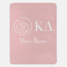 Personalized Kappa Delta XL 60x80 Sherpa Throw Blanket Blush Pink Throw Blankets