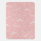 Bows XL 60x80 Sherpa Blanket Pale Pink Personalized Throw Blankets