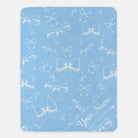 Bows XL 60x80 Sherpa Blanket Light Blue Personalized Throw Blankets