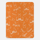 Bows XL 60x80 Sherpa Blanket Orange Personalized Throw Blankets
