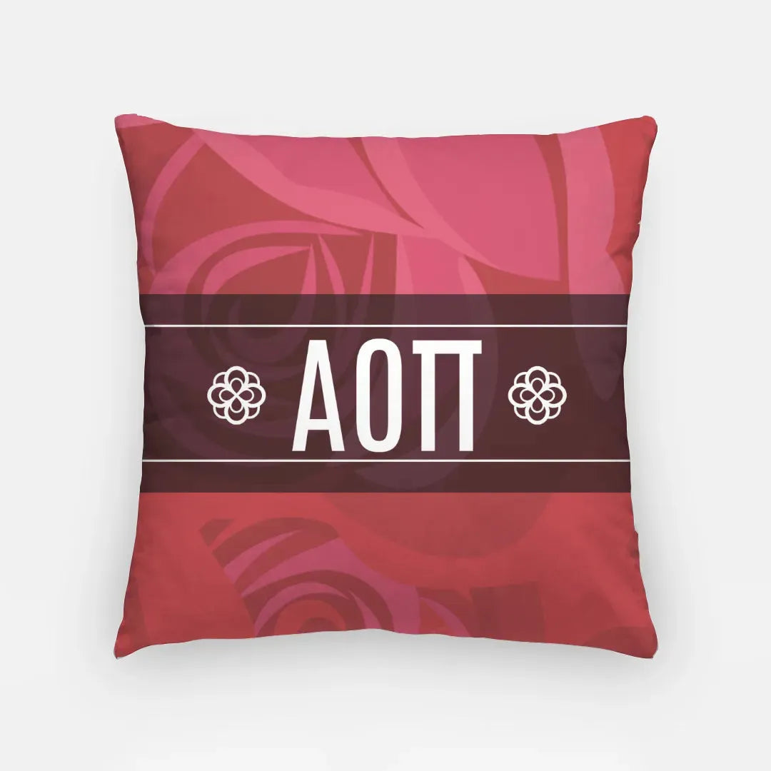 Alpha Omicron Pi 18" Floral Throw Pillow Cover Pillow Covers