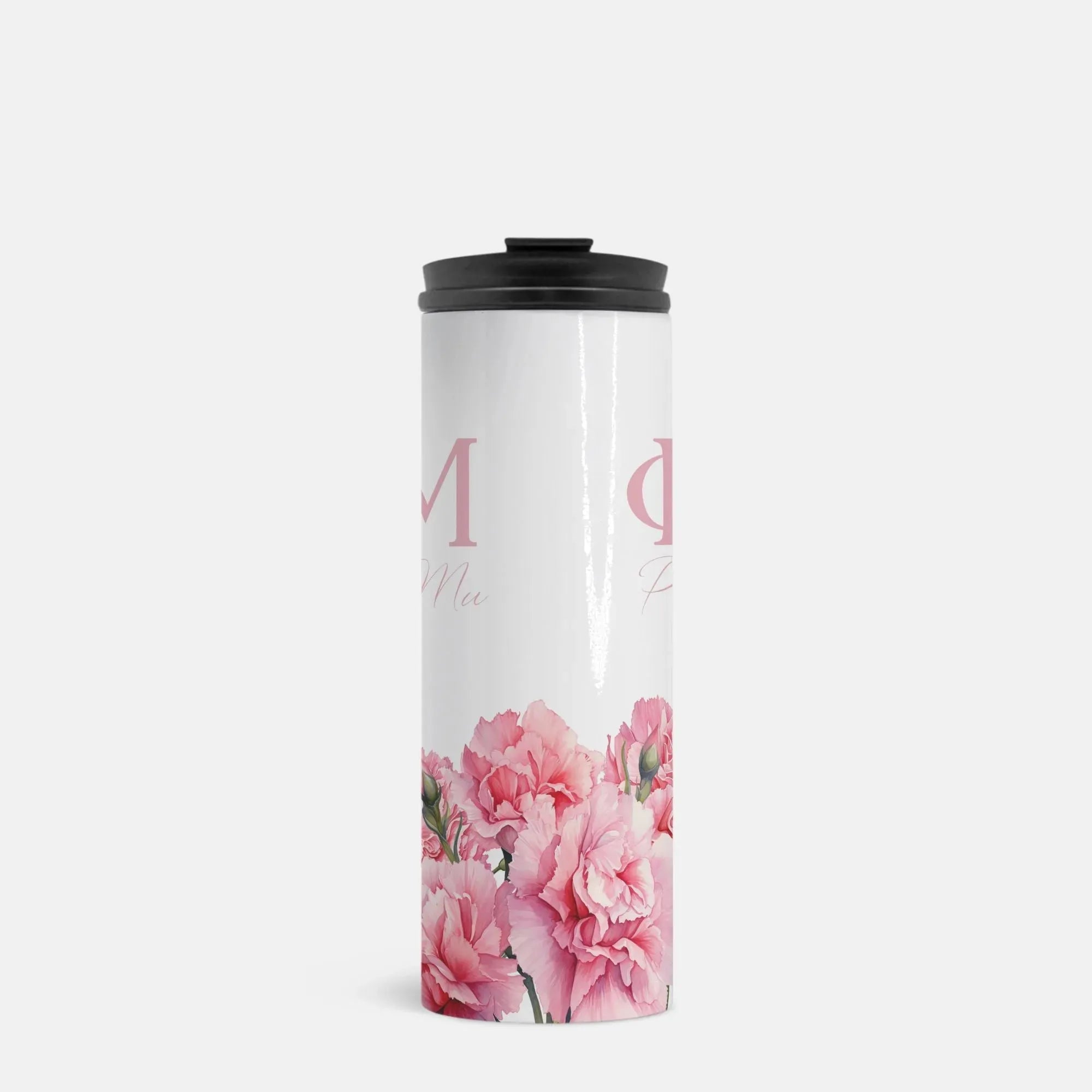Phi Mu Bold Carnations Thermal Tumbler 16 oz. Drinkware