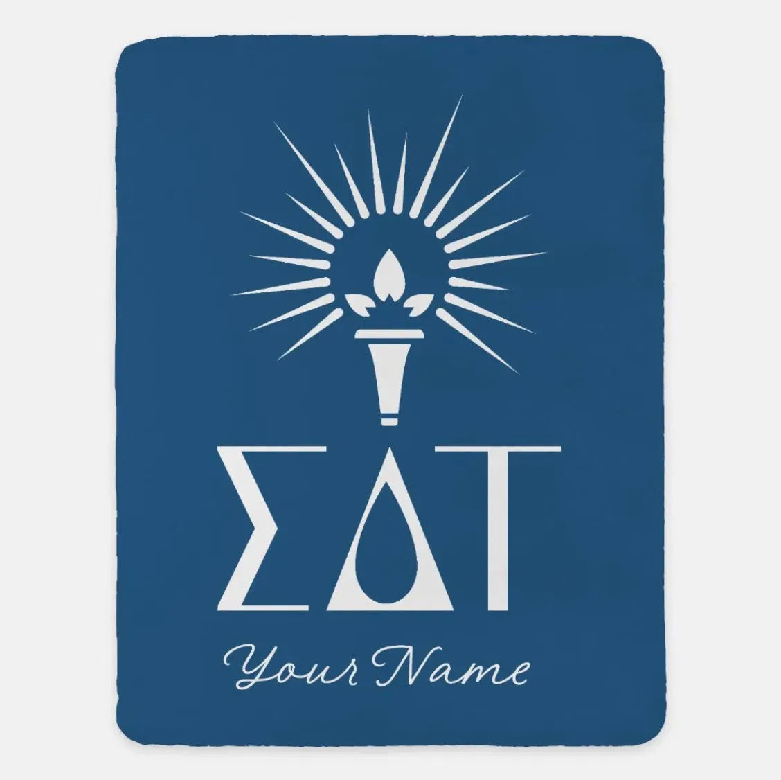 Sigma Delta Tau Personalized XL 60x80 Sherpa Throw Blanket Old Blue Throw Blankets