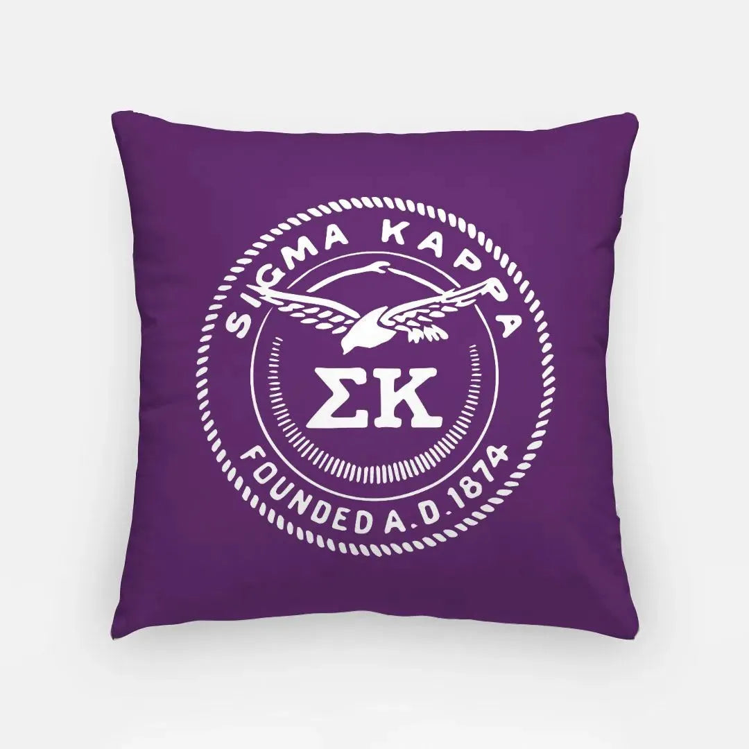 Sigma Kappa 18" Throw Pillow Cover - Purple Seal Pillow Covers