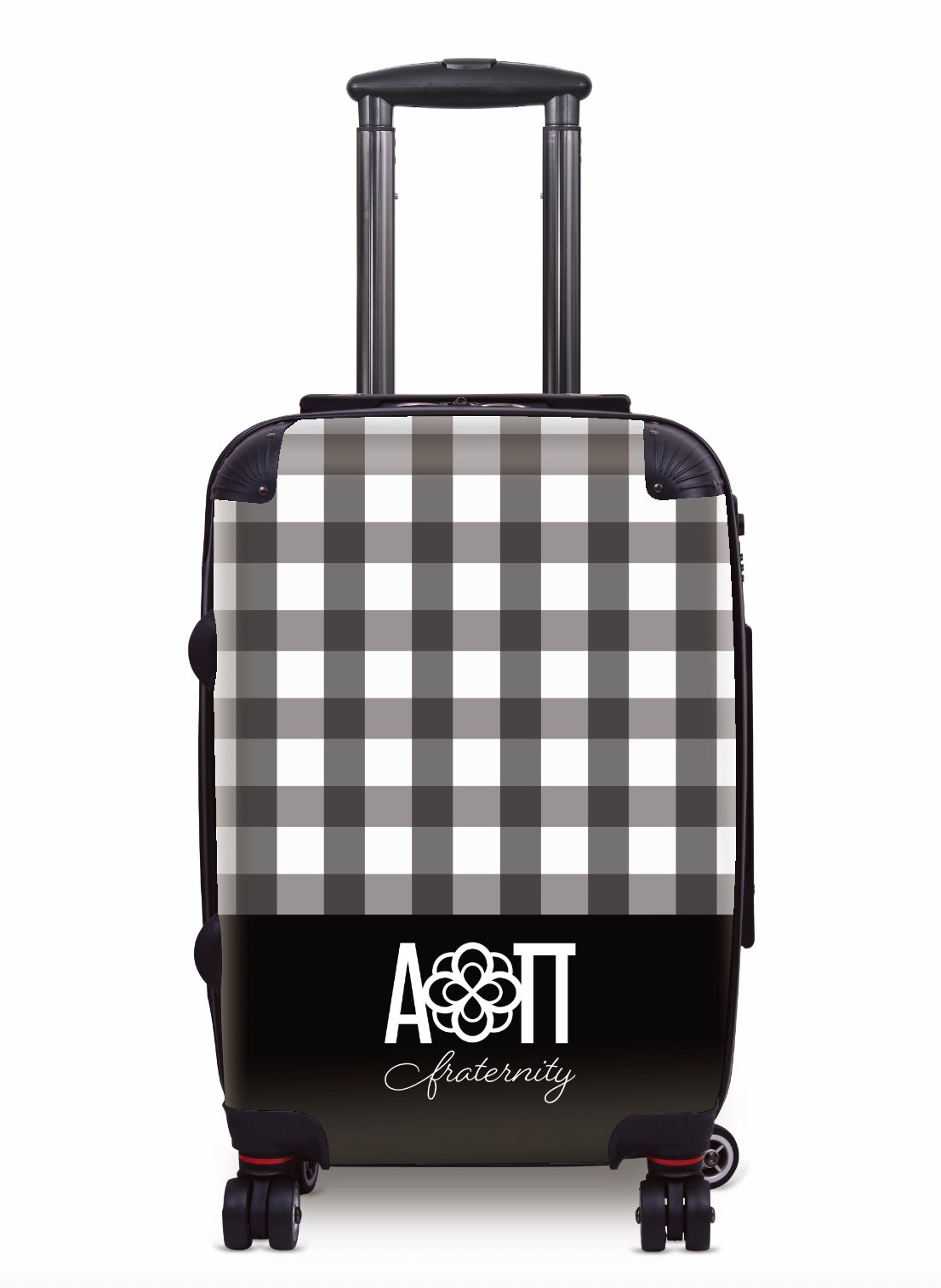 Alpha Omicron Pi Carry-on Suitcase - Gingham Black Suitcases
