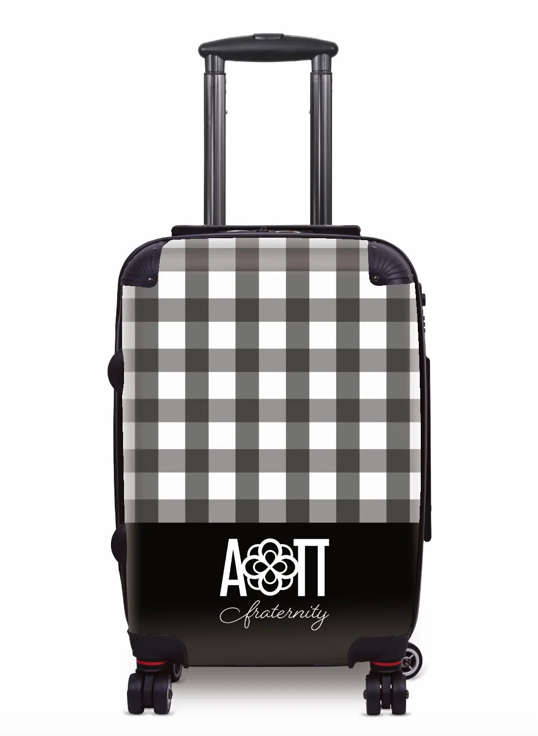 Alpha Omicron Pi Carry-on Suitcase - Gingham Black Suitcases