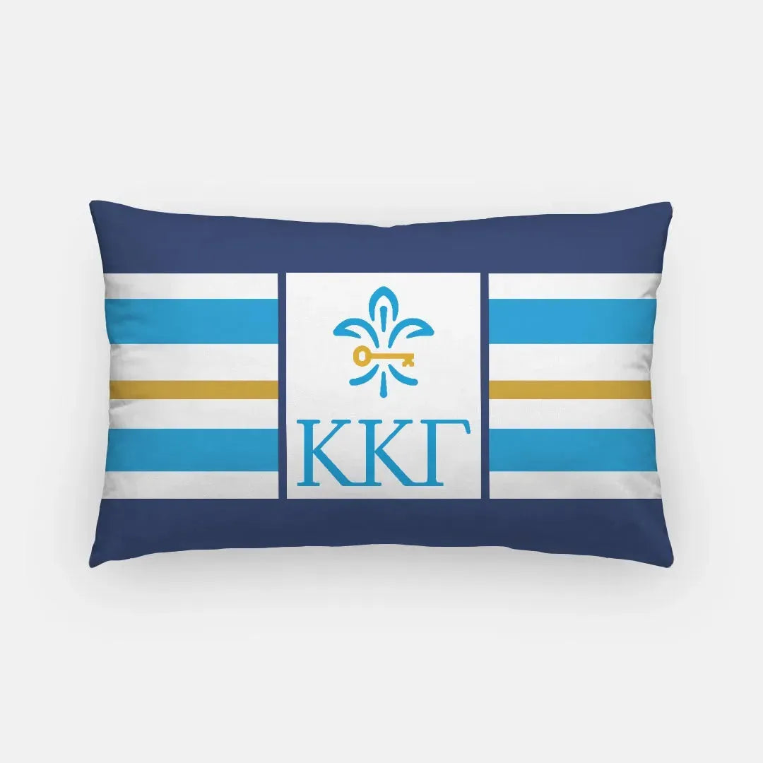 Kappa Kappa Gamma Lumbar Pillow Cover - Fleur De Key Striped Box Pillow Covers
