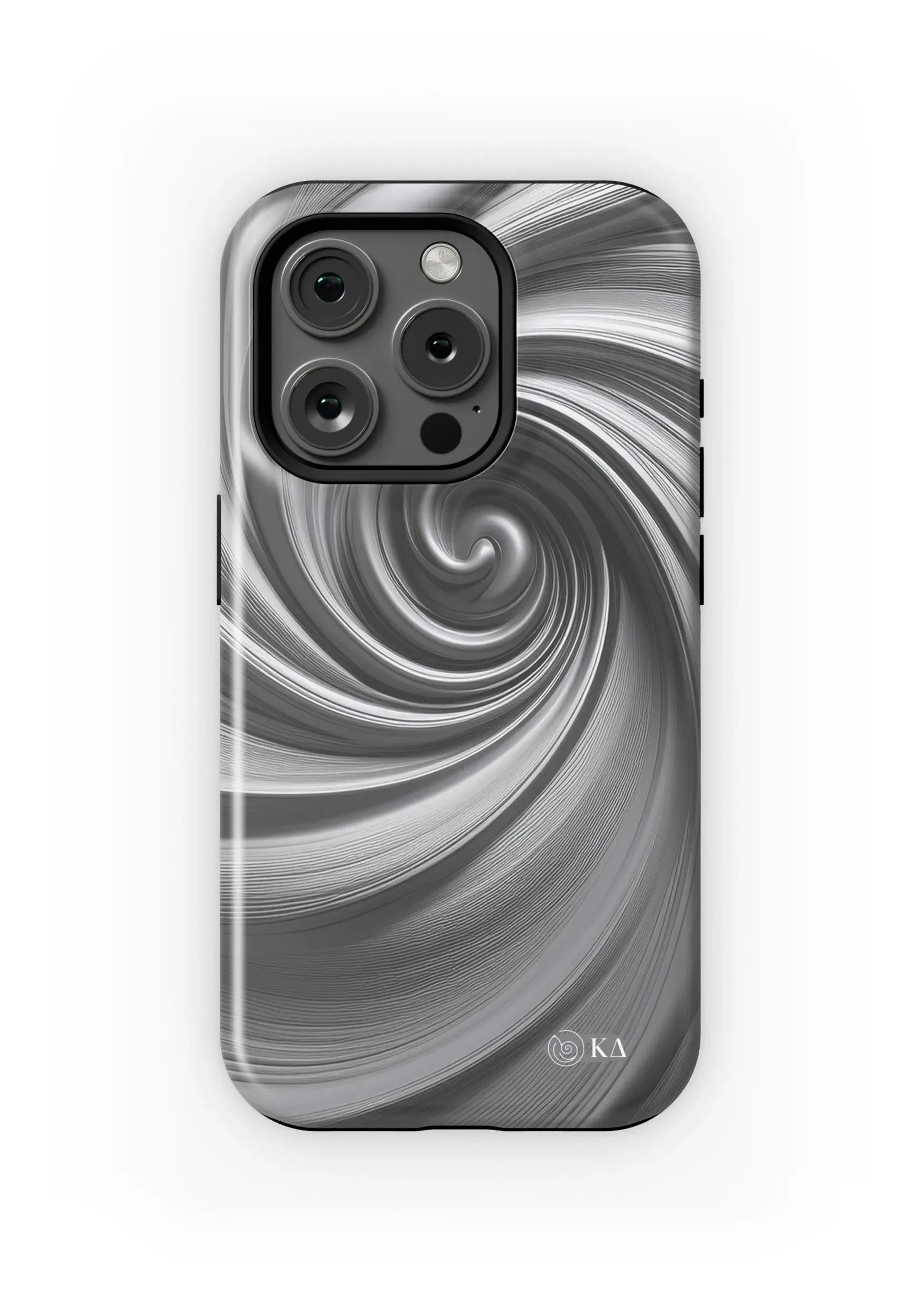 Kappa Delta iPhone 16, 15, 14 Mobile Phone Case - Gray Swirl Matte Mobile Phone Cases