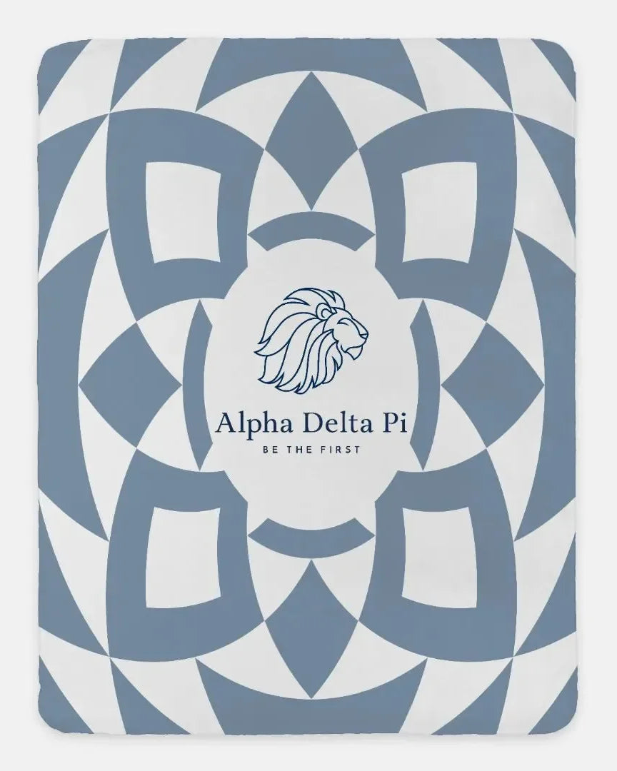 Alpha Delta Pi XL 60x80 Sherpa Throw Blanket - Horizon Tribal Throw Blankets