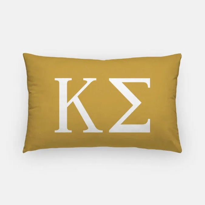 Kappa Sigma Lumbar Pillow Cover - Greek Letters Gold Pillow Covers