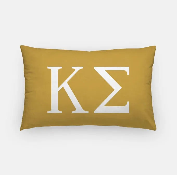Kappa Sigma Lumbar Pillow Cover - Greek Letters Gold Pillow Covers