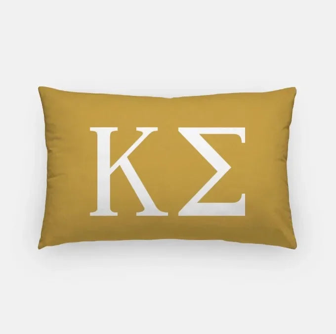 Kappa Sigma Lumbar Pillow Cover - Greek Letters Gold Pillow Covers