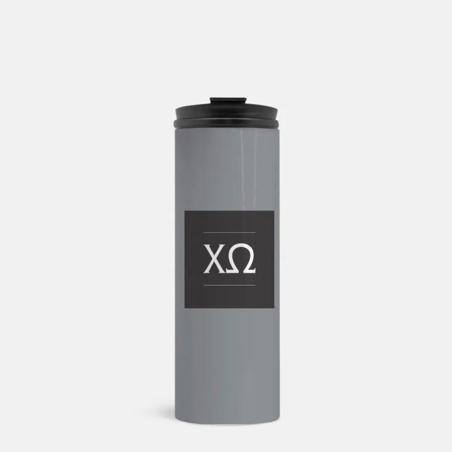 Chi Omega Tumbler 16 oz. - Traditional Gray Drinkware