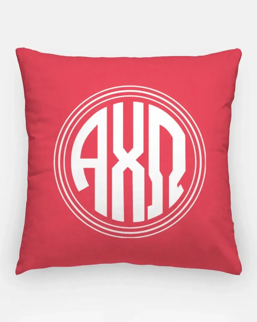Alpha Chi 18" Monogram Throw Pillow Cover Scarlet Pillow Covers