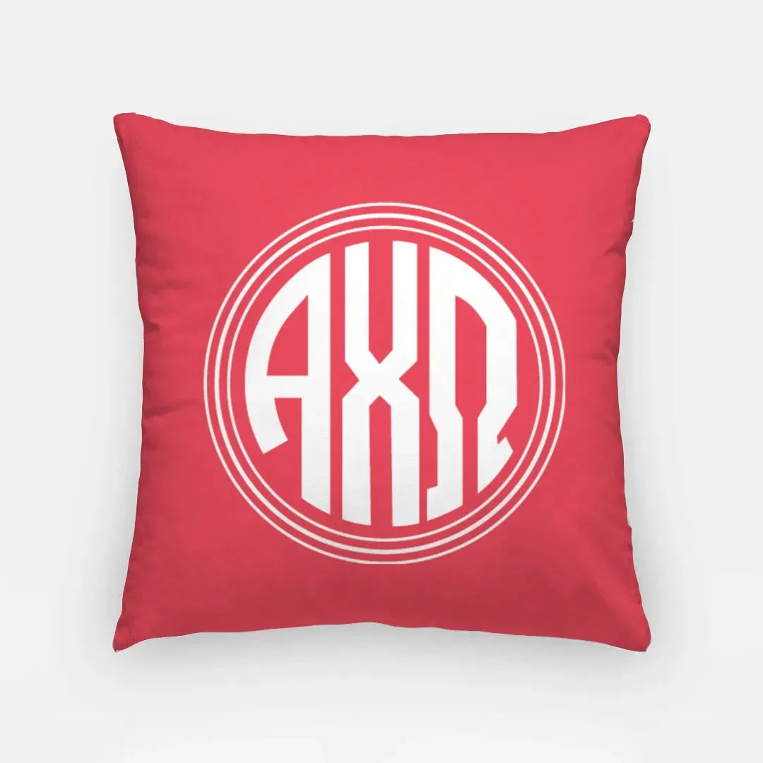 Alpha Chi 18" Monogram Throw Pillow Cover Scarlet Pillow Covers