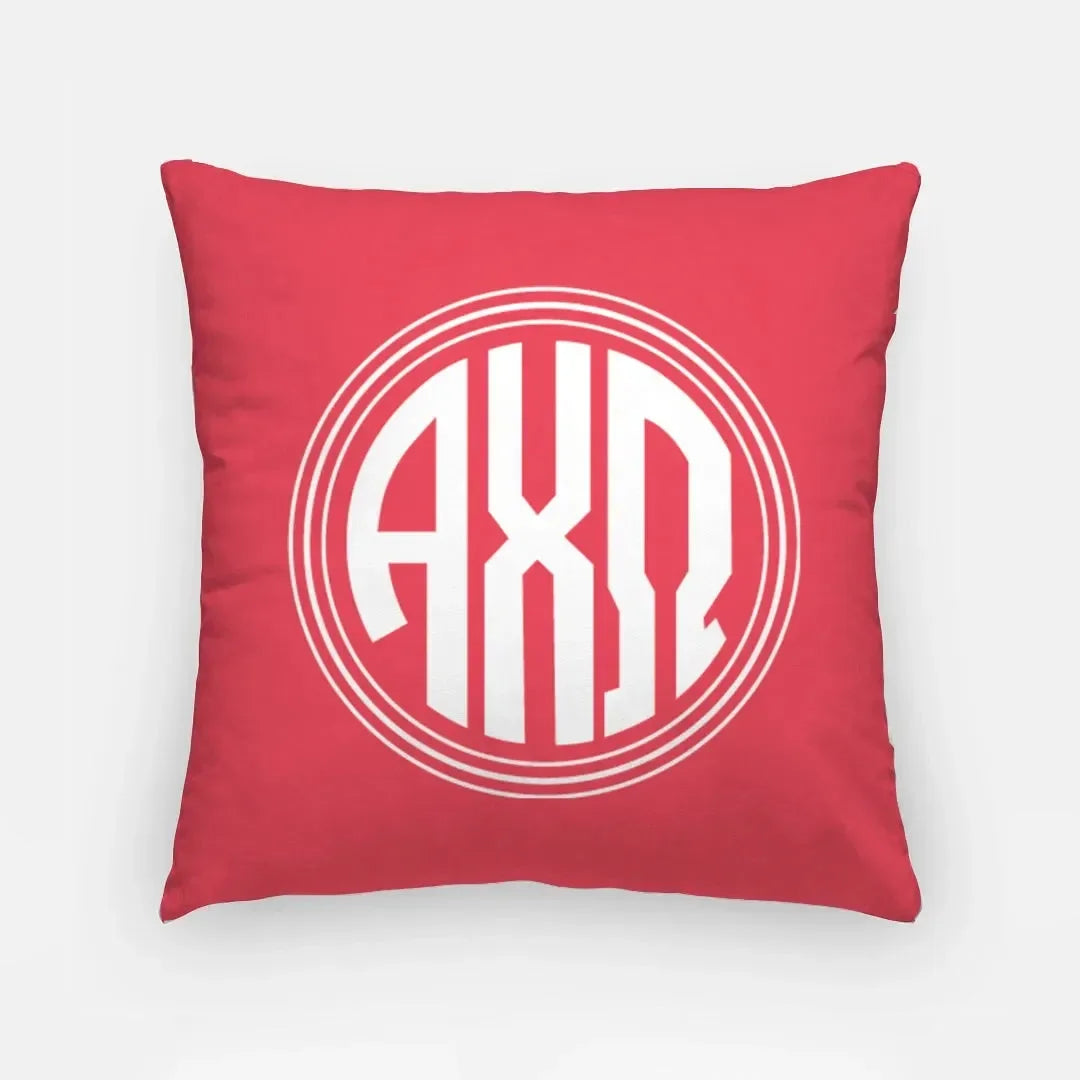 Alpha Chi 18" Monogram Throw Pillow Cover Scarlet Pillow Covers