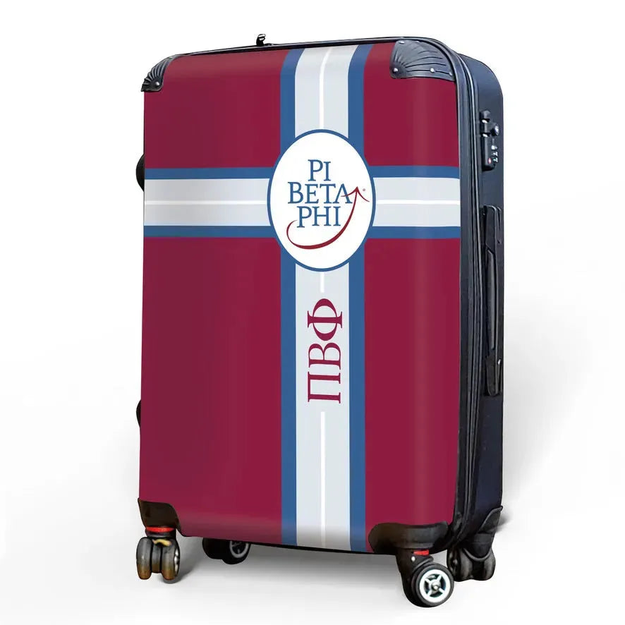 Pi Beta Phi Carry-on Suitcase - Cross Stripe Suitcases