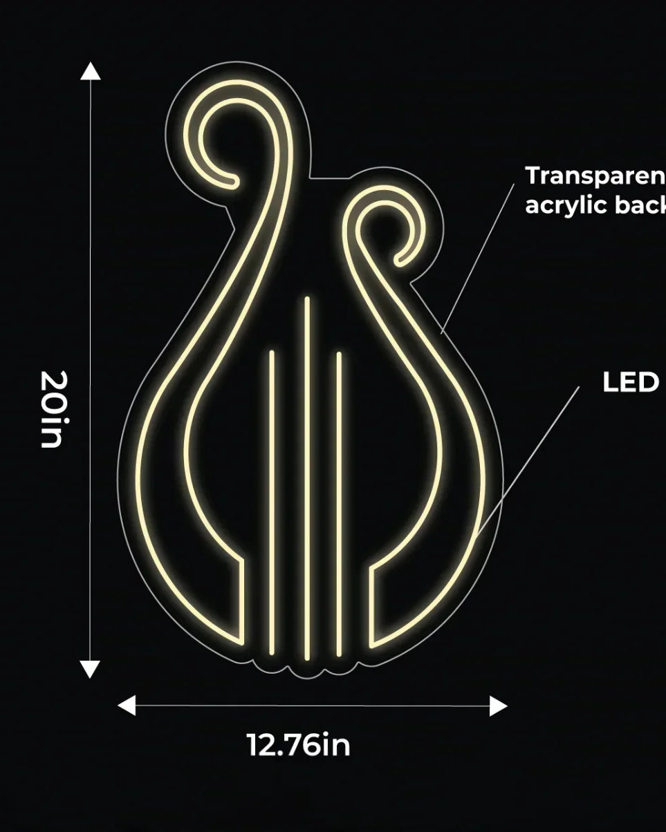 Alpha Chi Omega Lyre LED Neon Sign w/ Dimmer | AXO Dorm Wall Art