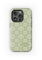 Kappa Delta iPhone 16, 15, 14 Mobile Phone Case - Olive Ornate Matte Mobile Phone Cases
