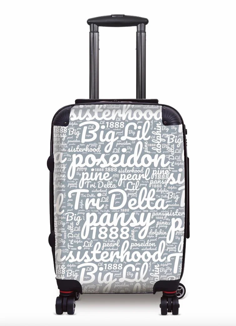 Tri Delta Carry-on Suitcase - Expression Art Silver Suitcases