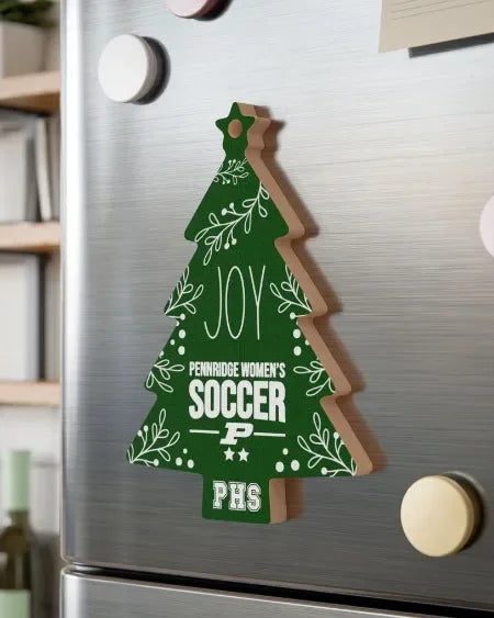 Pennridge Women's Soccer Magnetic Wood Christmas Tree Ornament Holiday Ornaments