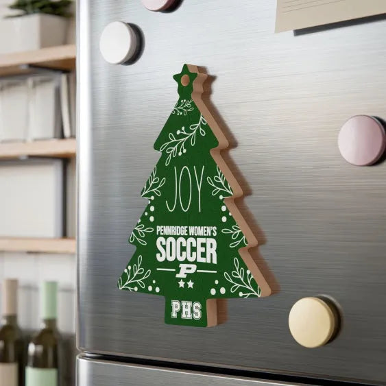 Pennridge Women's Soccer Magnetic Wood Christmas Tree Ornament Holiday Ornaments