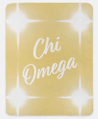 Chi Omega XL 60x80 Sherpa Throw Blanket - Flashing Lights Straw Throw Blankets