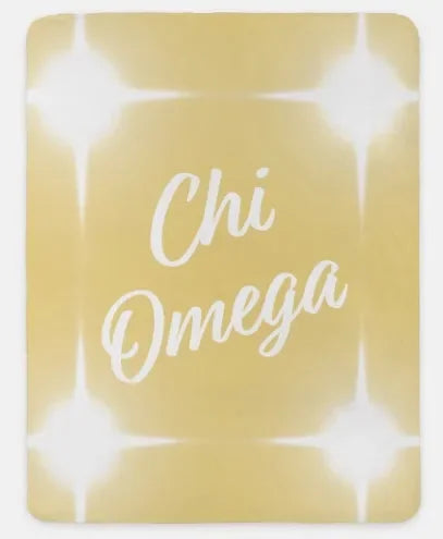 Chi Omega XL 60x80 Sherpa Throw Blanket - Flashing Lights Straw Throw Blankets
