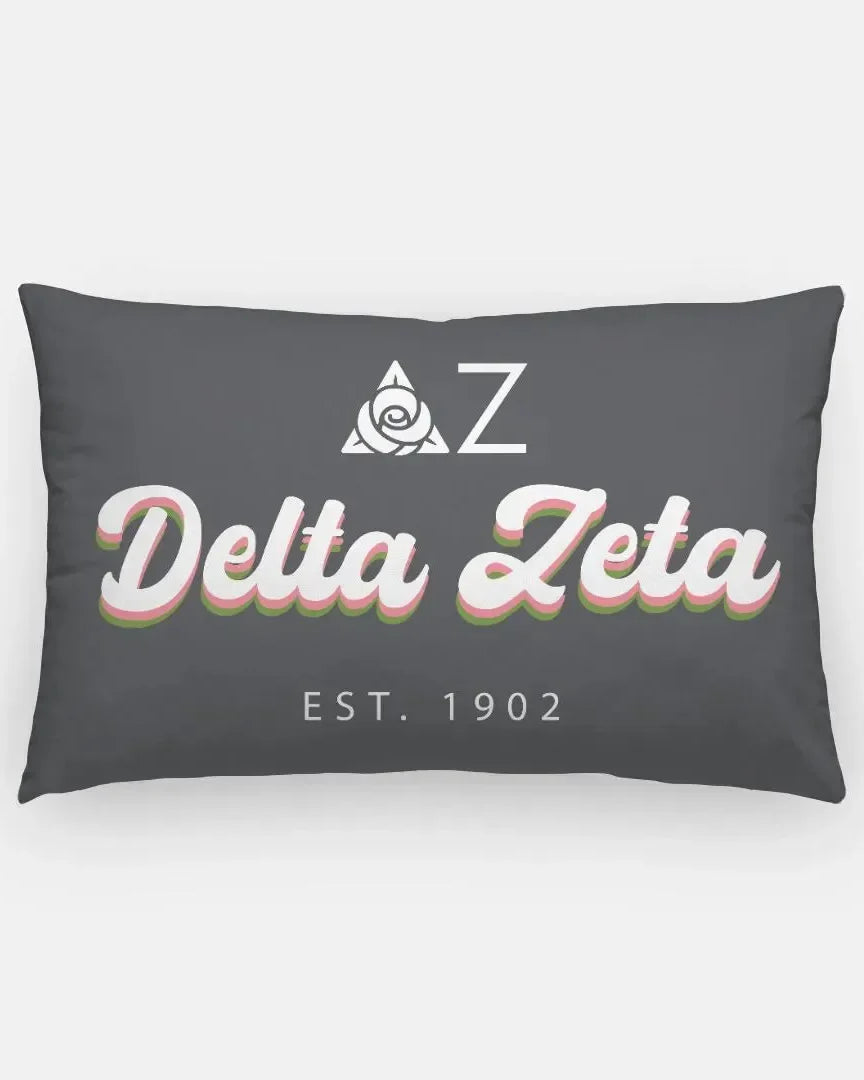 Delta Zeta Lumbar Throw Pillow Cover - Retro Pillow Covers