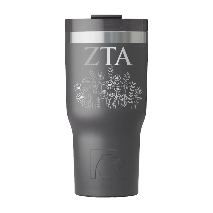 Zeta Tau Alpha RTIC 20 oz Essential Ceramic Lined Tumbler Wild Flowers